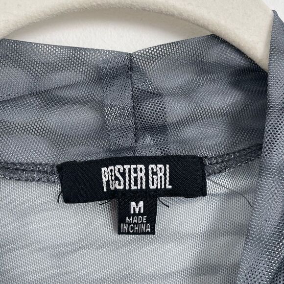 POSTER GIRL  grey mesh bodysuit in abstract print - Picture 4 of 4